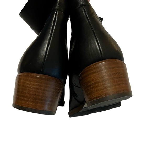 Avellini Black Leatheret Block Heel ankle boots side zip 9 NWOB side zip - Picture 13 of 15
